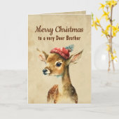 Vrolijk Kerstfeest Zeer Herten Broer Kaart (Gele Bloem)