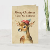 Vrolijk Kerstfeest Zeer Herten Grootmoeder Kaart (Voorkant)