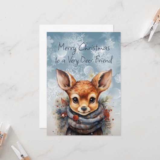 Vrolijk Kerstfeest Zeer Herten Vriend Leuke Humor Kaart (Voorkant / Achterkant in situ)