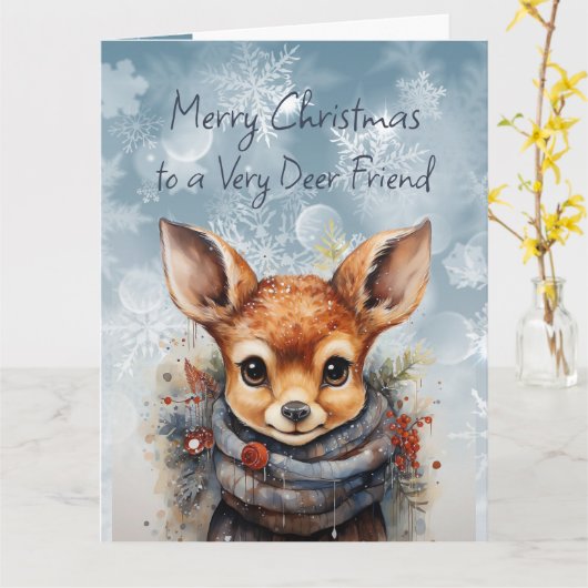 Vrolijk Kerstfeest Zeer Herten Vriend Leuke Humor Kaart (Gele Bloem)