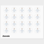 Vrolijk Kerstfeest Zeester Minimal Family White Ronde Sticker (Vel)