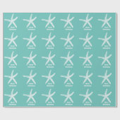 Vrolijk Kerstfeest Zeesterren Blauwgroen Blauw Str Cadeaupapier (Vlak)