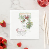  Vrolijk Kerstfeest Zegening Kaart Bloemengedicht Servet (Insitu)