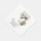  Vrolijk Kerstfeest Zegening Kaart Bloemengedicht Servet (Hoek)