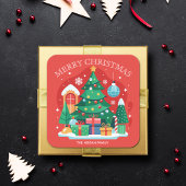 Vrolijk Kerstfeest Zelfgemaakt Voedsel Vakantie Ba Vierkante Sticker