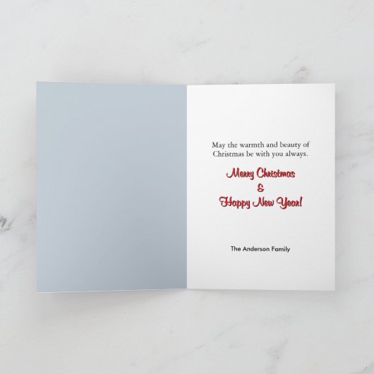 Vrolijk Kerstfeest Zilveren Bal Ornament Feestdagen Kaart (Binnen)