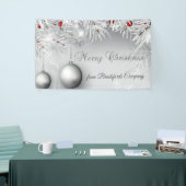 Vrolijk Kerstfeest, Zilveren Kogels, Snowflakes, B Spandoek (Beurs)