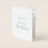 Vrolijk Kerstfeest Zilveren Sprinkle Folie Kaarten (Voorkant)