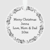 Vrolijk kerstfeest zoete vlinder vakantie aandenke ornament (achterkant)