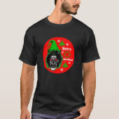 Vrolijk kerstfeest Zombie Red Eyes Rode Cirkel T-shirt (Voorkant)