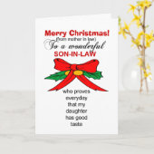 Vrolijk kerstfeest zoon in de wet kaart (Gele Bloem)