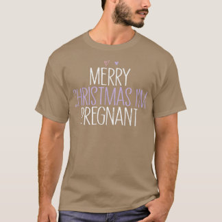 Vrolijk kerstfeest Zwangere grappige mam met kleur T-shirt