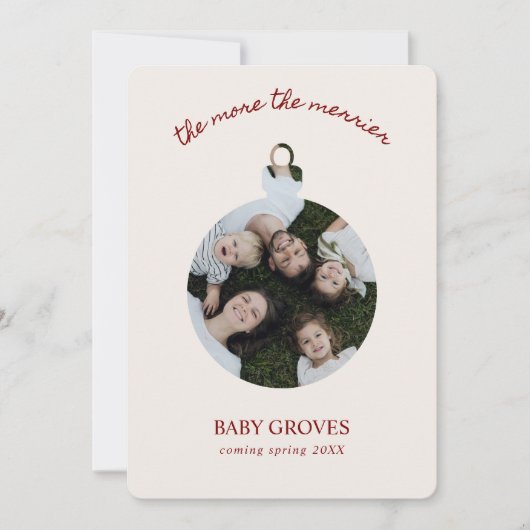 Vrolijk Kerstfeest Zwangerschap Aankondiging 2-Fot (Voorkant)