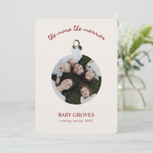 Vrolijk Kerstfeest Zwangerschap Aankondiging 2-Fot (Staand voorkant)