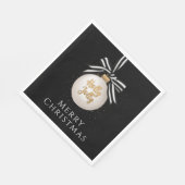 Vrolijk kerstfeest, zwart en wit servet (Hoek)