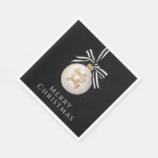 Vrolijk kerstfeest, zwart en wit servet (Hoek)