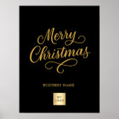 Vrolijk Kerstfeest zwart goud business logo Poster (Voorkant)