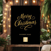 Vrolijk Kerstfeest zwart goud business logo Poster