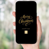 Vrolijk Kerstfeest zwart goud business logo Poster