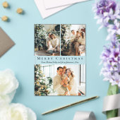 Vrolijk Kerstfeest Zwart Script 3 Foto's Vakantie Acryl Uitnodigingen (Insitu (Huwelijk))