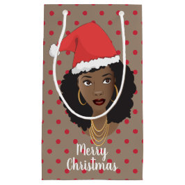 vrolijk kerstfeest! Zwart Vrouw Santa Hoed Gum Roo Klein Cadeauzakje