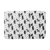 Vrolijk kerstfeest! Zwart-Wit Badmat (Voorkant)