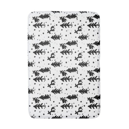 Vrolijk kerstfeest! Zwart-Wit Badmat (Voorkant Verticaal)