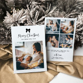 vrolijk kerstfeest | Zwart-wit boog met foto Feestdagenkaart