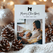 vrolijk kerstfeest | Zwart-wit boog met foto Feestdagenkaart