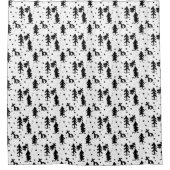 Vrolijk kerstfeest! Zwart-Wit Douchegordijn (Voorkant)