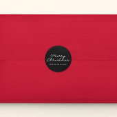 Vrolijk Kerstfeest zwart-wit minimalist Ronde Sticker