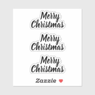 Vrolijk kerstfeest, zwart-wit, minimalistisch sticker