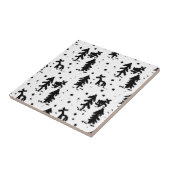 Vrolijk kerstfeest! Zwart-Wit Tegeltje (Zijkant)