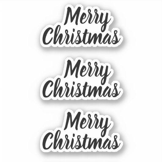 Vrolijk kerstfeest zwart-wit trendy minimalist sticker (Voorkant)