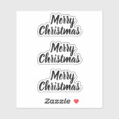 Vrolijk kerstfeest zwart-wit trendy minimalist sticker (Vel)