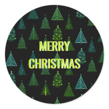 Vrolijk kerstfeest! Zwarte en groene kerstbomen