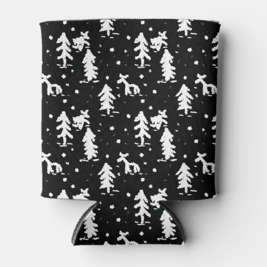 Vrolijk kerstfeest! Zwarte en witte Koelbox Blikjeskoeler (Voorkant)