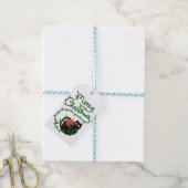 Vrolijk Kerstfeest Zwarte Kat met Ornament en Lich Cadeaulabel (Met Touw)