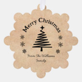 Vrolijk Kerstfeest Zwarte Kerstboom Kraft Minimal Ornament Kaart (Voorkant)