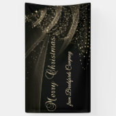 Vrolijk kerstfeest, zwarte kerstboom spandoek (Verticaal)