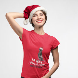 Vrolijk Kerstfeest Zwarte Labrador Hond Santa Hat  T-shirt