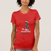 Vrolijk Kerstfeest Zwarte Labrador Hond Santa Hat  T-shirt (Voorkant)