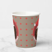 Vrolijk kerstfeest, zwarte vrouw kerstmuts papieren bekers (Links)