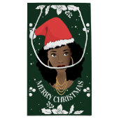 Vrolijk kerstfeest, Zwarte Vrouw met Kerstman, Gro Klein Cadeauzakje (Achterkant)