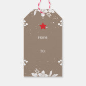 Vrolijk kerstfeest, zwarte vrouw, rode kerstman, b cadeaulabel (Achterkant)