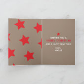 Vrolijk kerstfeest, zwarte vrouw, rode kerstman, b kaart (Binnen)