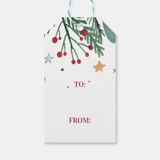 Vrolijk kerstfeest, zwarte vrouw, rode kerstman cadeaulabel (Achterkant)