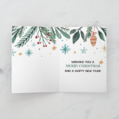 Vrolijk kerstfeest, zwarte vrouw, rode kerstman kaart (Binnen)