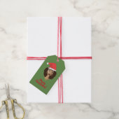 vrolijk kerstfeest! Zwarte vrouw, rode kerstmuts,  Cadeaulabel (Met Touw)