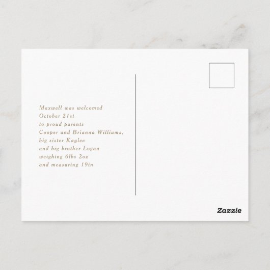 Vrolijk kerstfeestdag geboorteaankondiging briefkaart (Achterkant)